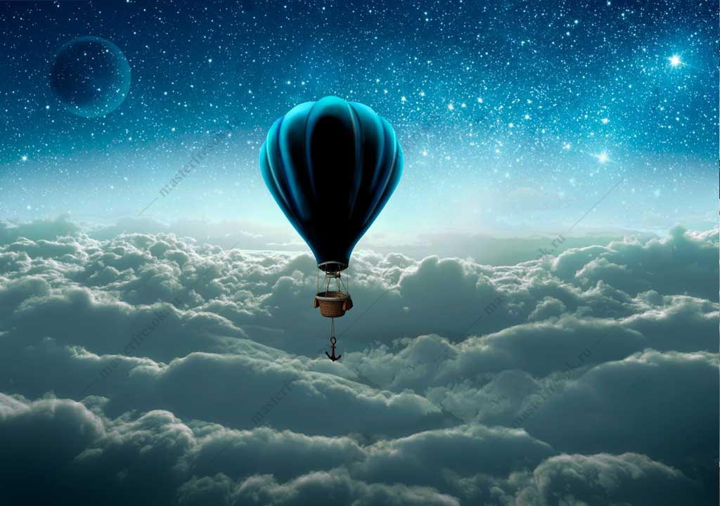 Фотообои Воздушный шар в ночном небе